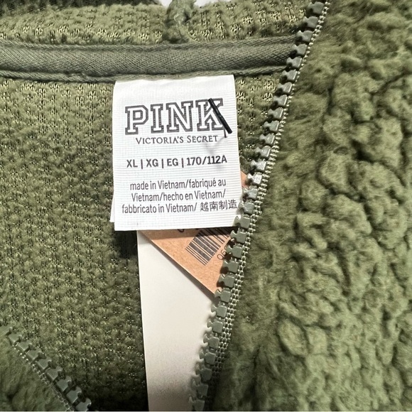 Pink Victoria Secret Sherpa Hoodie Pullover Half Zip Sweater, New with Tags - Picture 6 of 7